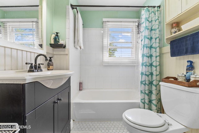 39-43 Twilight Ave, Keansburg, NJ 07734 - bathroom featuring vanity, toilet, tile patterned flooring, and shower / tub combo