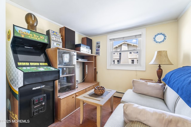 39-43 Twilight Ave, Keansburg, NJ 07734 - living room featuring crown molding and wood finished floors