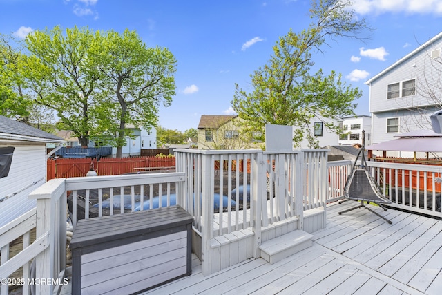 39-43 Twilight Ave, Keansburg, NJ 07734 - wooden terrace with fence and a residential view