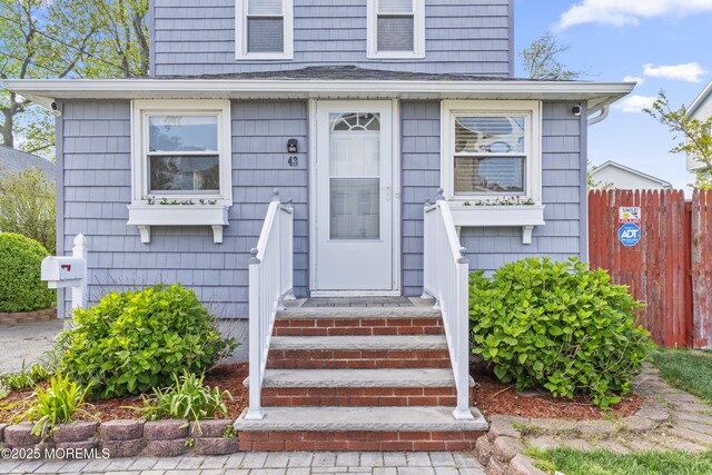 39-43 Twilight Ave, Keansburg, NJ 07734 - doorway to property featuring fence