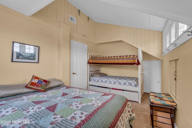 bedroom with carpet floors and visible vents