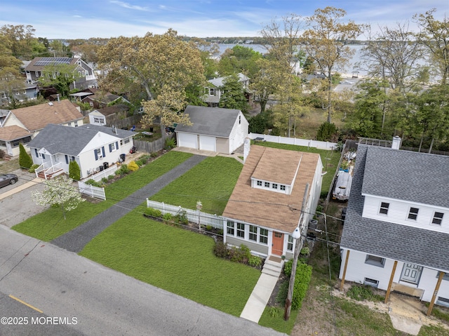 aerial view with a residential view