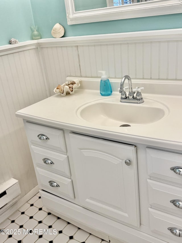 bathroom featuring vanity and tile patterned floors