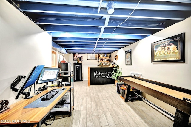 playroom featuring wood finished floors