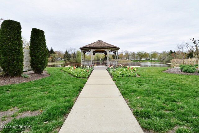 111 Watson Ct, Howell, NJ 07731 - view of home's community featuring a yard, a water view, and a gazebo