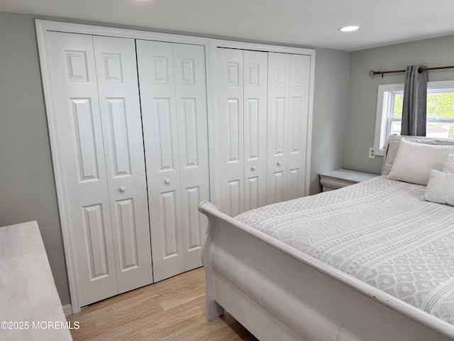 7 Misty Ln, Jackson, NJ 08527 - bedroom with two closets, recessed lighting, and light wood-type flooring