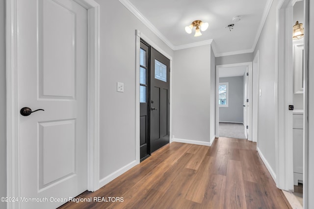 8 Venezia St, Toms River, NJ 08757 - foyer with baseboards, ornamental molding, and wood finished floors