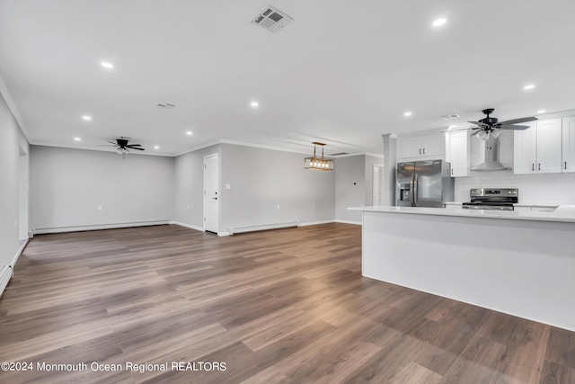8 Venezia St, Toms River, NJ 08757 - kitchen with recessed lighting, appliances with stainless steel finishes, a baseboard heating unit, and ceiling fan
