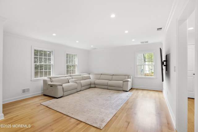 196 Highwood Rd, Oakhurst, NJ 07755 - living area with baseboards, visible vents, and light wood-type flooring