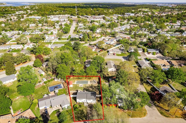 443 Lafayette Dr, Brick, NJ 08723 - aerial perspective of suburban area with property parcel outlined