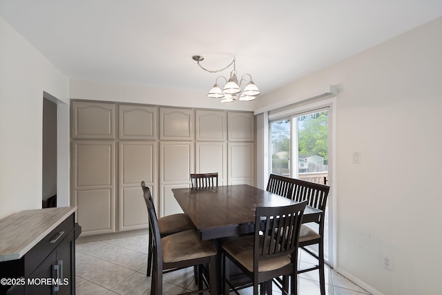 443 Lafayette Dr, Brick, NJ 08723 - dining area with a chandelier and light tile patterned floors