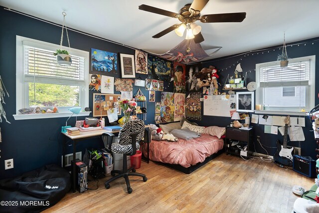 443 Lafayette Dr, Brick, NJ 08723 - office area featuring plenty of natural light, ceiling fan, and wood-type flooring