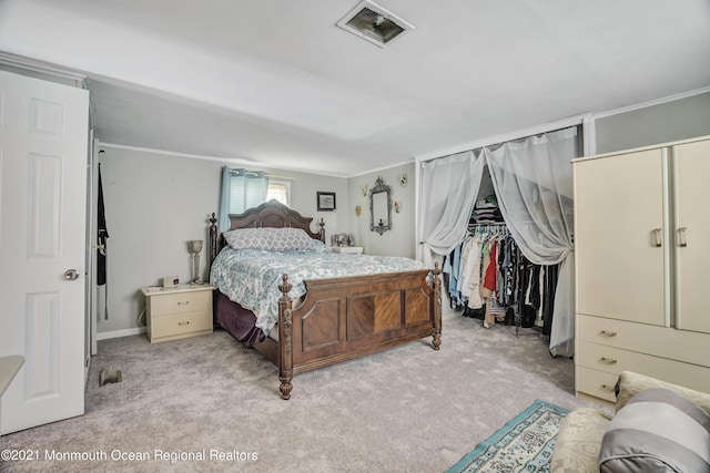 607 Willow St, Lakehurst, NJ 08733 - bedroom featuring crown molding, carpet flooring, a closet, and baseboards