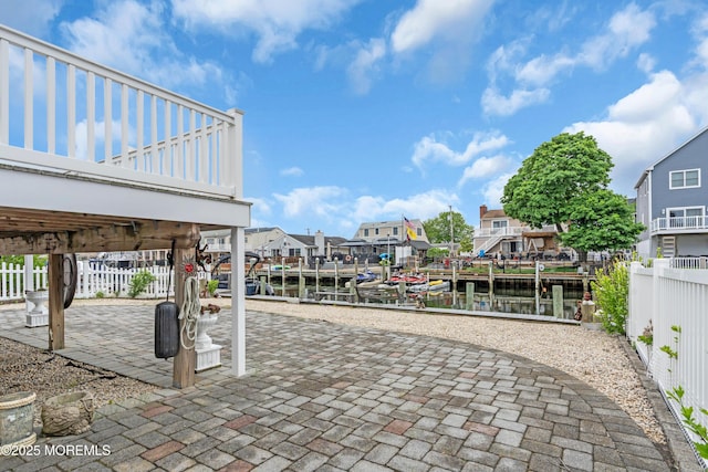 40 Anchorage Dr, Toms River, NJ 08753 - view of patio with fence, a water view, and a residential view