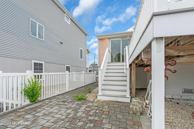 40 Anchorage Dr, Toms River, NJ 08753 - view of patio / terrace featuring stairway and fence
