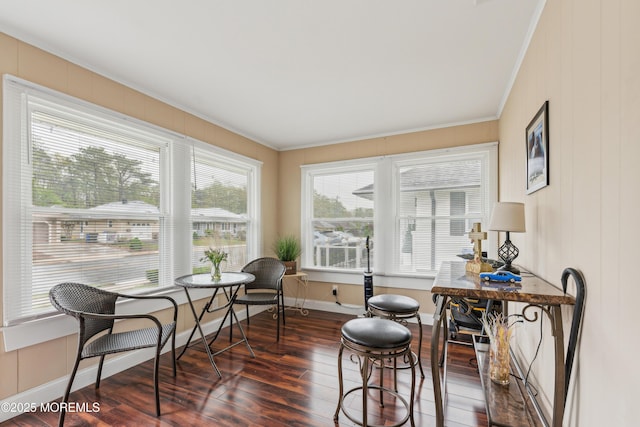 2024 Mount Carmel Blvd, Toms River, NJ 08753 - sunroom / solarium with baseboards, ornamental molding, and hardwood / wood-style flooring