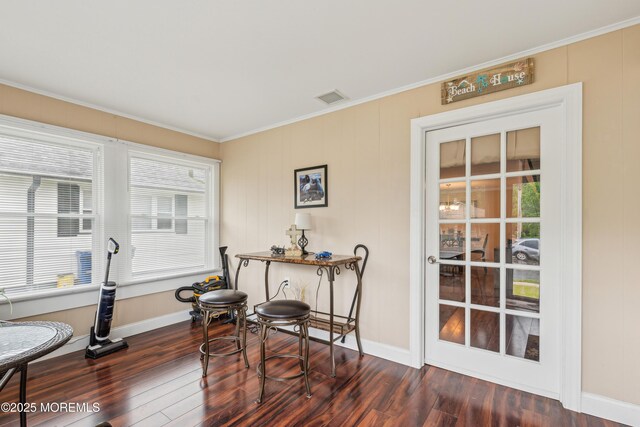 2024 Mount Carmel Blvd, Toms River, NJ 08753 - interior space with visible vents, dark wood-style flooring, and ornamental molding