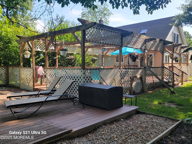 437 Harmony Rd, Jackson, NJ 08527 - wooden terrace with a pergola