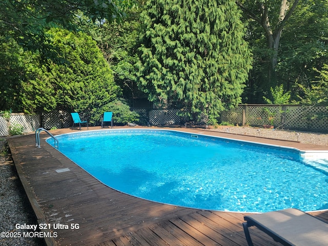 437 Harmony Rd, Jackson, NJ 08527 - view of swimming pool with a fenced backyard and a wooden deck