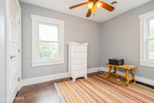 1118 Jeffrey St, Asbury Park, NJ 07712 - office space with wood finished floors, baseboards, and ceiling fan