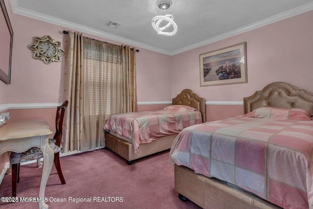 3688 Ridgeway Rd, Manchester, NJ 08759 - bedroom with ornamental molding and carpet floors