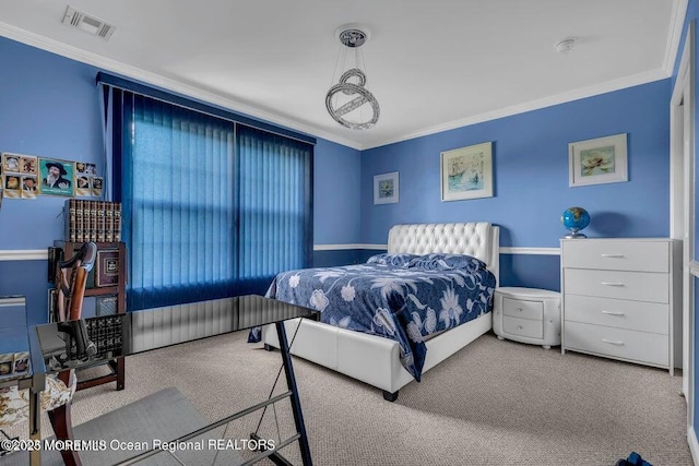 3688 Ridgeway Rd, Manchester, NJ 08759 - carpeted bedroom with ornamental molding