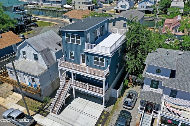 aerial perspective of suburban area