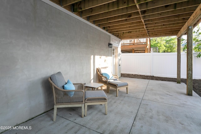 view of patio with fence