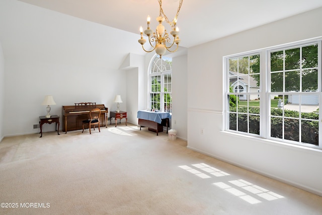 12 Rye Ct, Jackson, NJ 08527 - living area with baseboards, an inviting chandelier, and carpet