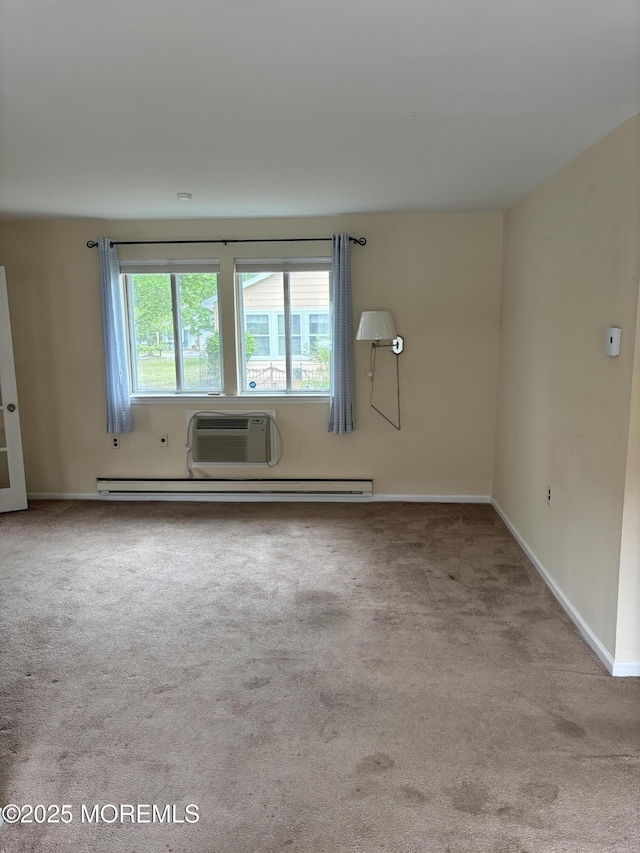 68D Yorktowne Pkwy, Whiting, NJ 08759 - empty room featuring a wall mounted air conditioner, baseboards, and carpet