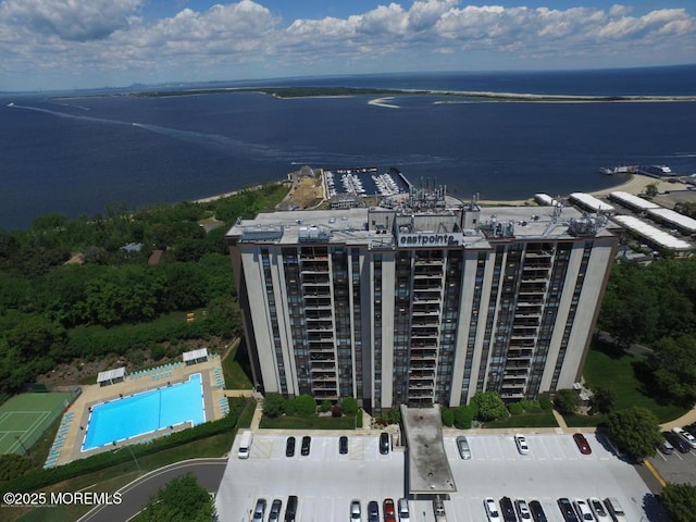 1 Scenic Dr Unit 207, Highlands, NJ 07732 - aerial view of a large body of water, a pool, and apartment complex