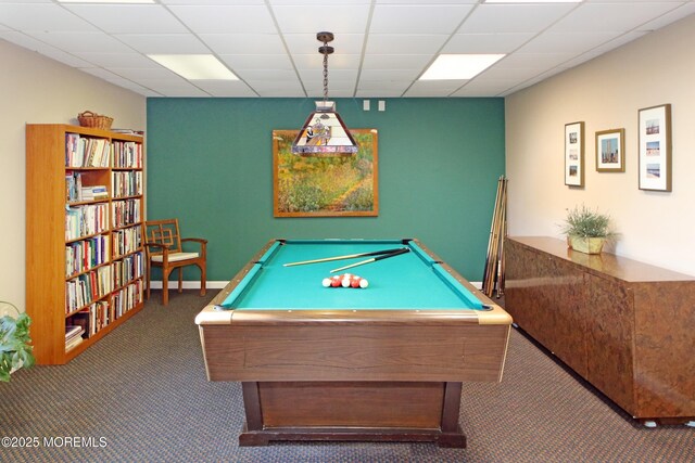1 Scenic Dr Unit 207, Highlands, NJ 07732 - recreation room featuring carpet flooring, billiards table, and a paneled ceiling