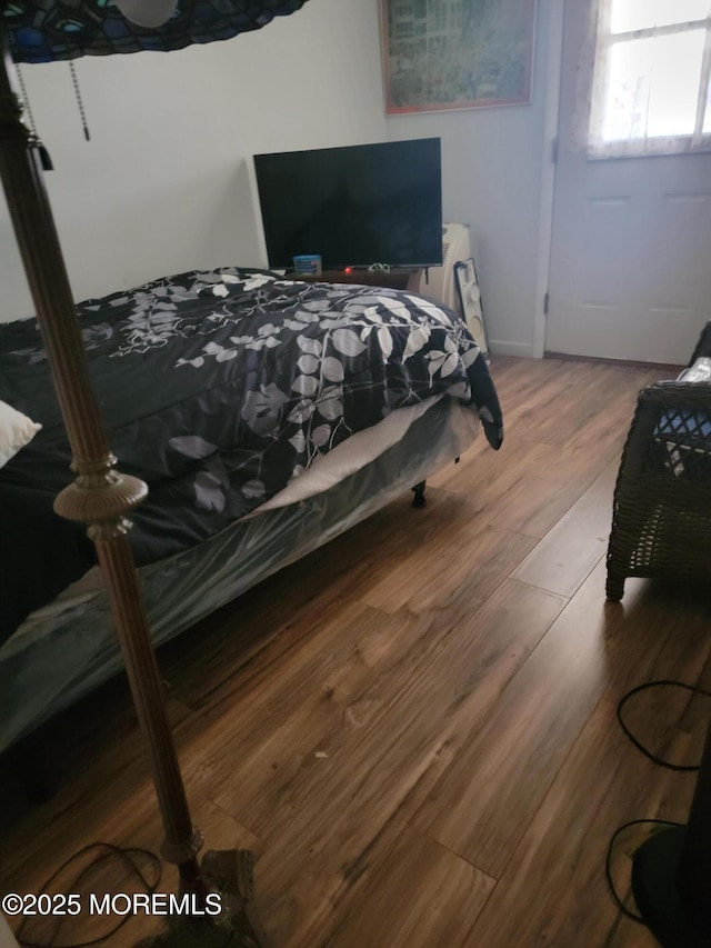 bedroom featuring wood finished floors