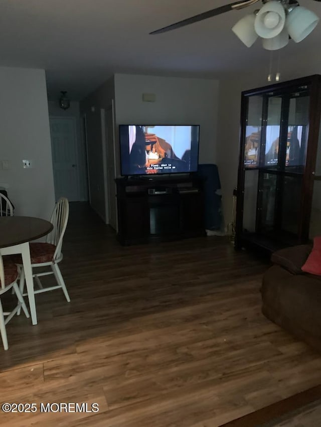 11B Walnut Rd, Manahawkin, NJ 08050 - living area featuring a ceiling fan and wood finished floors