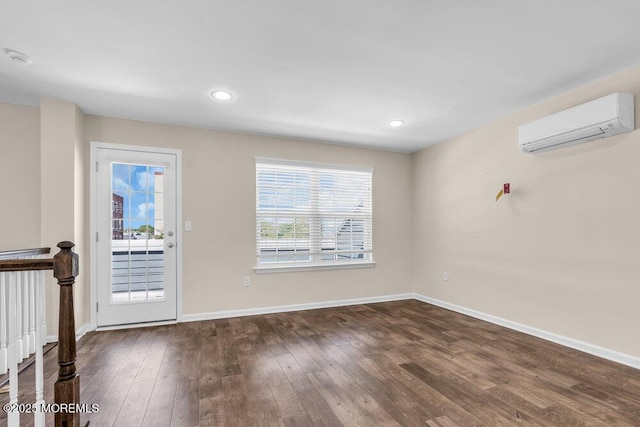 600 Grand Ave Unit 7C, Asbury Park, NJ 07712 - foyer featuring a wall unit AC, wood finished floors, baseboards, and recessed lighting