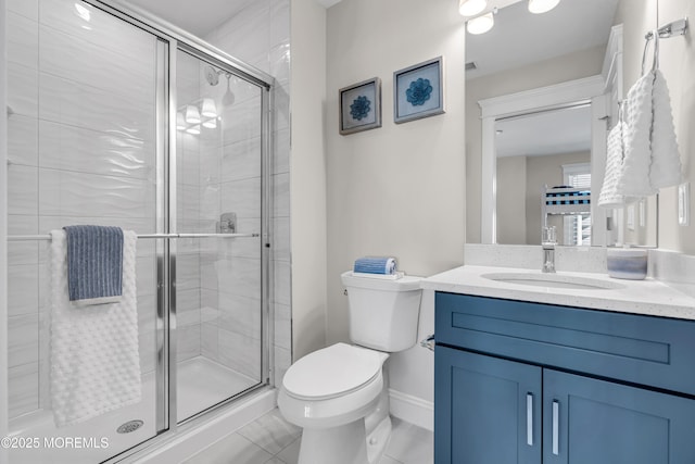 6 Shell Rd, Mantoloking, NJ 08738 - full bath with a stall shower, toilet, vanity, and baseboards