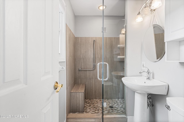 9 Zapata Ct, Toms River, NJ 08757 - bathroom featuring a shower stall and toilet