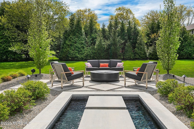5 Laurel Ln, Rumson, NJ 07760 - view of patio / terrace featuring an outdoor living space with a fire pit