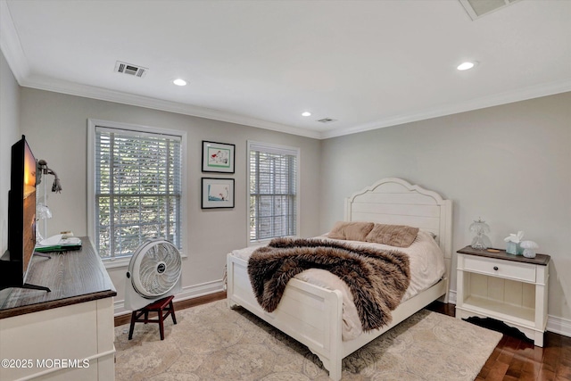460 Christine Ct, Freehold, NJ 07728 - bedroom featuring crown molding, visible vents, wood finished floors, and recessed lighting