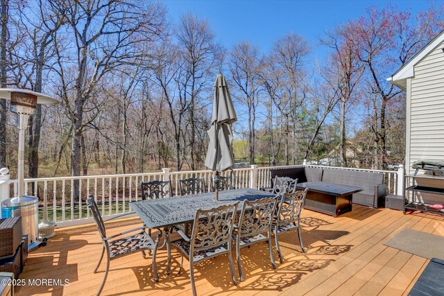 460 Christine Ct, Freehold, NJ 07728 - wooden deck featuring outdoor dining area