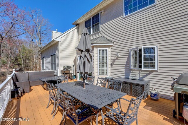 460 Christine Ct, Freehold, NJ 07728 - wooden deck featuring outdoor dining space