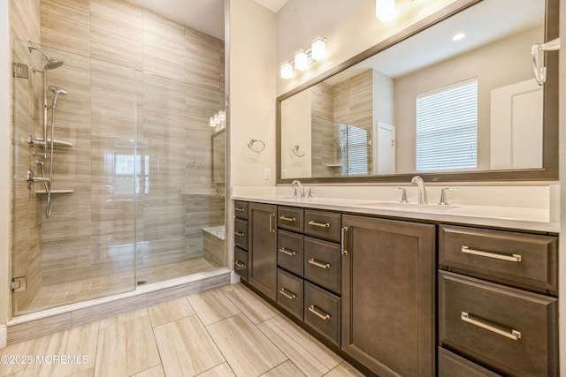9 Anvil Way, Freehold, NJ 07728 - full bath featuring a stall shower, double vanity, and tile patterned floors