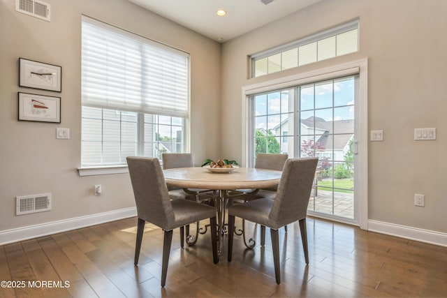9 Anvil Way, Freehold, NJ 07728 - dining room featuring baseboards, dark wood finished floors, and recessed lighting