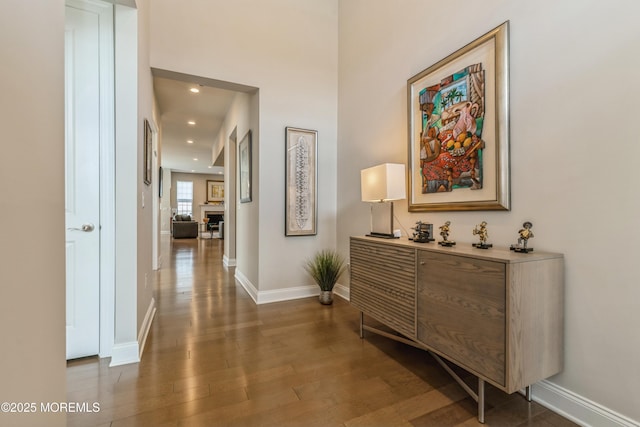 9 Anvil Way, Freehold, NJ 07728 - corridor with wood finished floors, baseboards, and recessed lighting