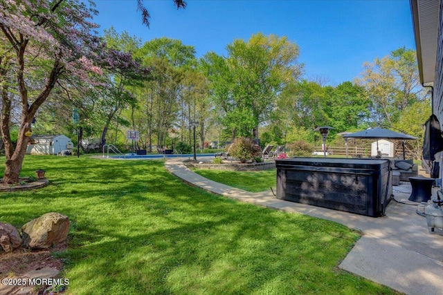 733 Colts Neck Rd, Freehold, NJ 07728 - view of green lawn featuring a hot tub