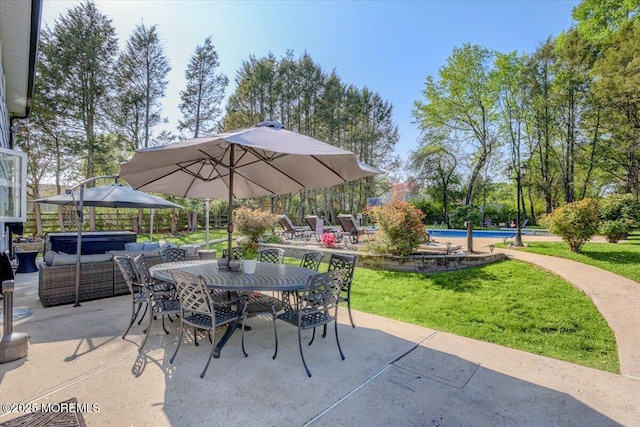 733 Colts Neck Rd, Freehold, NJ 07728 - view of patio / terrace featuring an outdoor pool and outdoor dining area