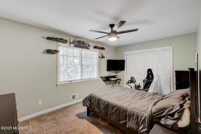 733 Colts Neck Rd, Freehold, NJ 07728 - carpeted bedroom with a closet, baseboards, and ceiling fan
