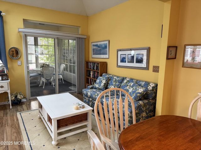 14 Pelican Ln, Little Egg Harbor, NJ 08087 - living area featuring lofted ceiling and wood finished floors