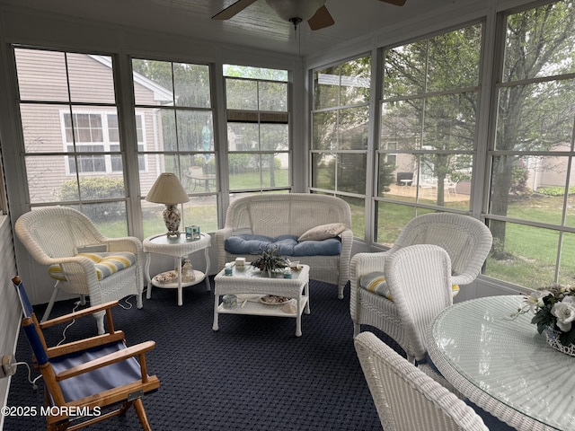 14 Pelican Ln, Little Egg Harbor, NJ 08087 - sunroom with a ceiling fan