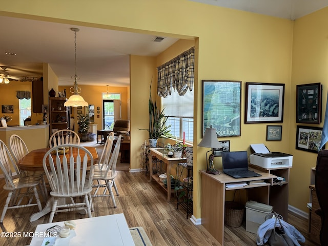 14 Pelican Ln, Little Egg Harbor, NJ 08087 - dining space featuring wood finished floors, baseboards, and a ceiling fan